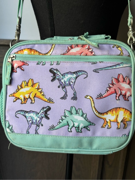 Pottery Barn Kids Other - Pottery Barn Kids Lavender Dinosaur Crossbody with Mint Trim